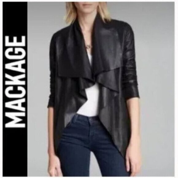 MACKAGE Noelia leather Waterfall Jacket​​​ sz - Picture 1 of 16